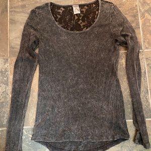Black distressed long sleeve